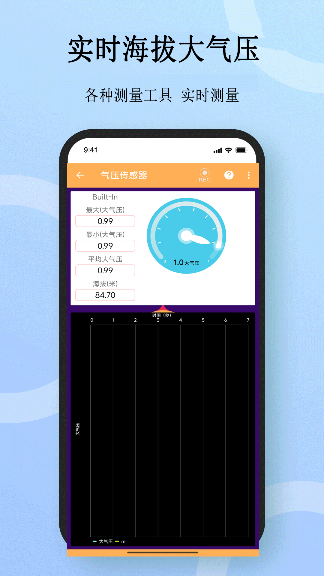 实时海拔大气压截图