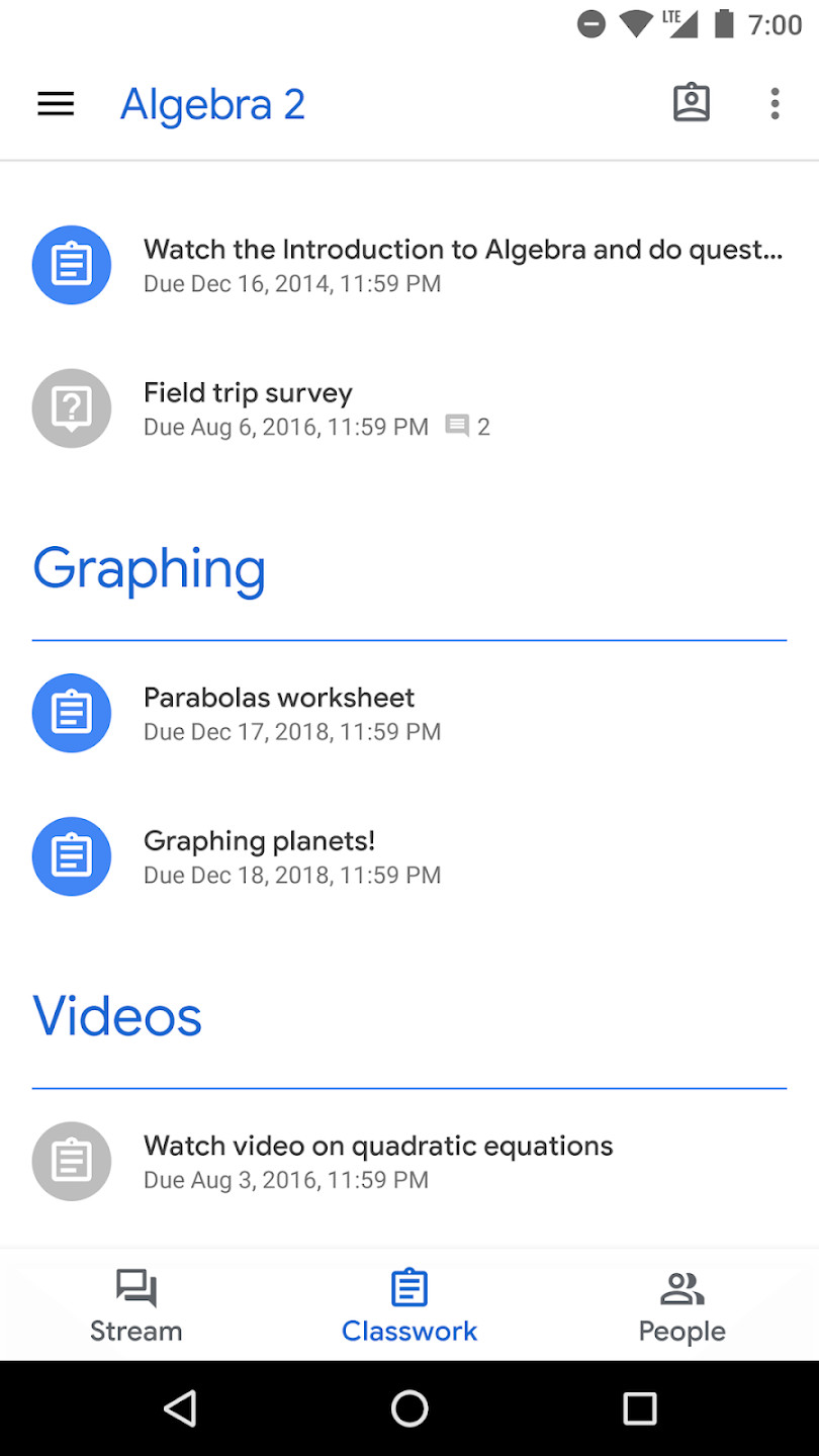 Google Classroom截图
